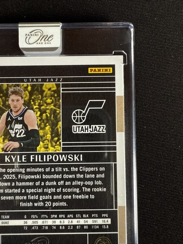 Kyle Filipowski Rookie Card RC 2024-25 Panin One and One Silver /75 #149 - Bild 9 von 10