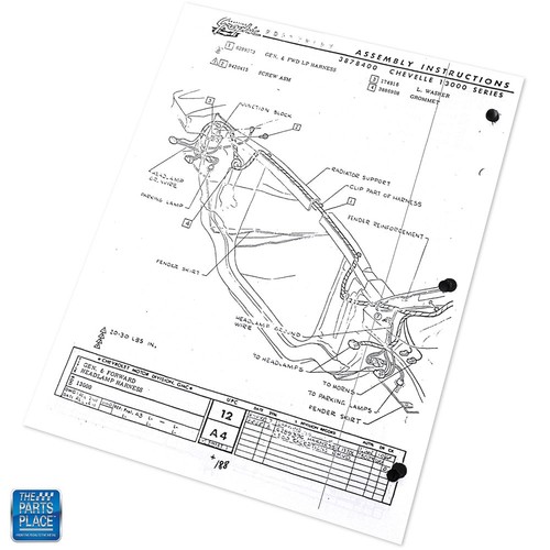 1966 Chevelle & El Camino Factory GM Assembly Manual Each Loose Leaf / Unbound - Picture 3 of 4