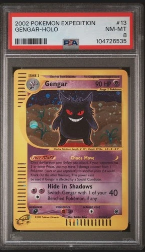 PSA 8 Gengar Holo 2002 Pokémon Expedition #13 NM-MT