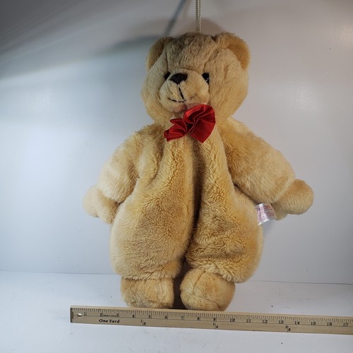 1990 Fairview Brown Bear Pajama Bag Teddy Bear Plush With Zipper And Red Bow - Picture 4 of 6