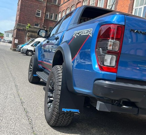 Ford Ranger RAPTOR T6 19-22 Extra Wide Mud Flaps Black 5mm PVC Satin RALLYFLAPZ - Picture 11 of 18