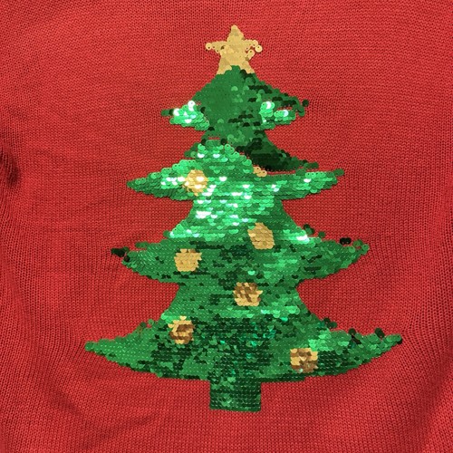 Tiara Internacional Navidad Vacaciones Lentejuelas Árbol Rojo Suéter Mujer Talla XL - Imagen 3 de 7