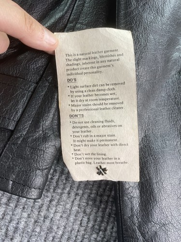 NWT Protech Leather Apparel Jacket Men 44 Black Motorcycle Vintage 80s Deadstock - Picture 12 of 13