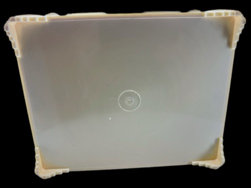 Vintage Ivory Plastic Jewelry Box Mirror Lotus Floral Asian Scene 1950s - Picture 15 of 19