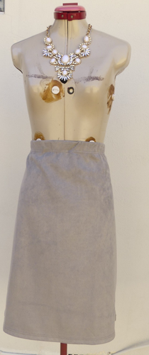 W LANE Silver A-Line Suedette SKIRT Size Aus 18 NWT Grey Stretch Classic Office - Imagen 6 de 8