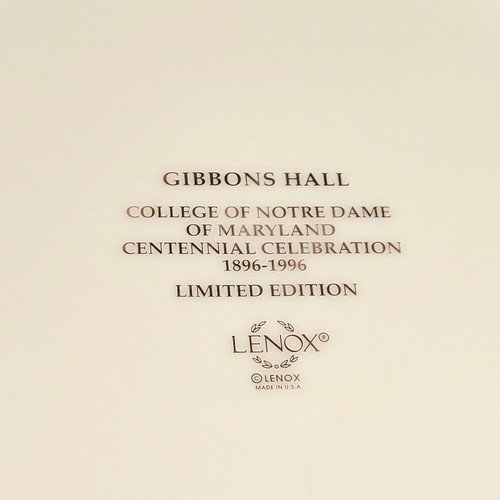 Lenox Plate College of Notre Dame of Maryland Gibson Hall Edizione Limitata 10,5" - Foto 3 di 9