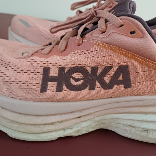 Hoka One One Bondi 8 Shoes Womens 9B Earthenware Pink Trainer Running Sneakers - Foto 3 di 19