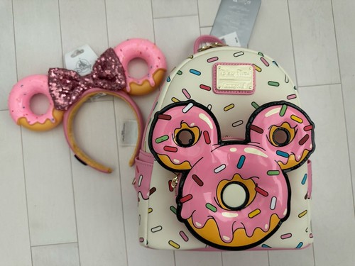 Mickey Mouse Donut Loungefly Mini Rucksack & passende Ohren Disney Eats Set 2024 - Bild 1 von 8