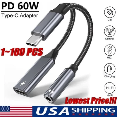 Adattatore USB Tipo C A Jack Audio 3.5 Mm Femmina - Cavo Aux Con Chip DAC Per Cuffie E Chiamate