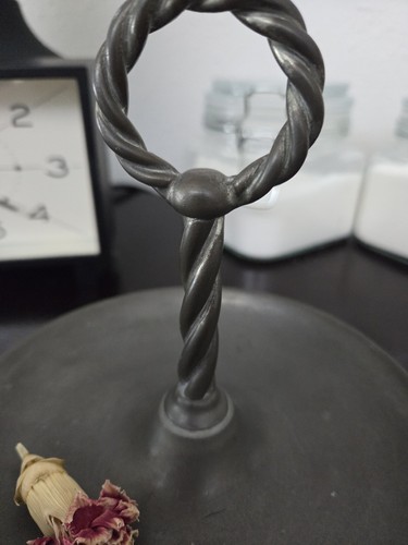 Mid Century Woodbury Pewterers Pewter Trinket Nut Candy Dish w/ Handle Vintage - Picture 3 of 6