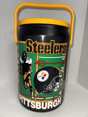 VINTAGE 1997 KOOLER KRAFT PITTSBURGH STEELERS NFL CAN COOLER W/ LID HANDLE - Picture 1 of 2