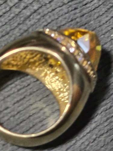 Gold 925 Sterling Silber Ring mit CZ Citrin Größe 6 - Bild 11 von 13