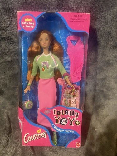 Vtg Barbie COURTNEY Totally Yo Yo Doll W Yo Yo Frog & Bunny 1998 Mattel New