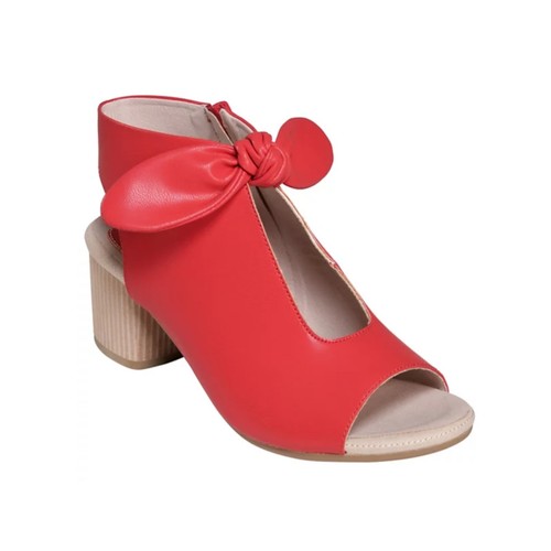 GC GOOD CHOICE SCHUHE "KIMORA" ROTE ELEGANTE DAMEN-SANDALEN MIT KNOTENDETAIL 7,5 M NEU