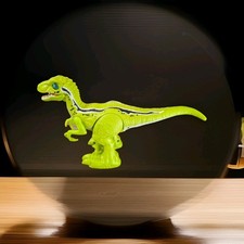 Rampaging Lime Green Raptor Dinosaur Toy 10" Working