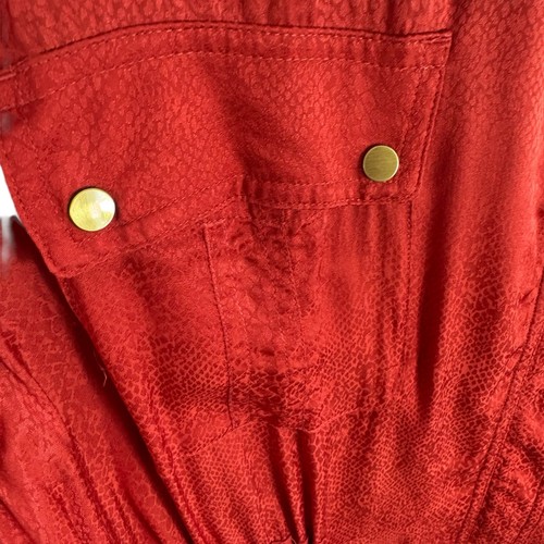 Vestido Camisa Corta Chico's Naranja Manga Larga con Pestaña Rodante Ligero Cremallera Completa Talla XL - Imagen 5 de 10