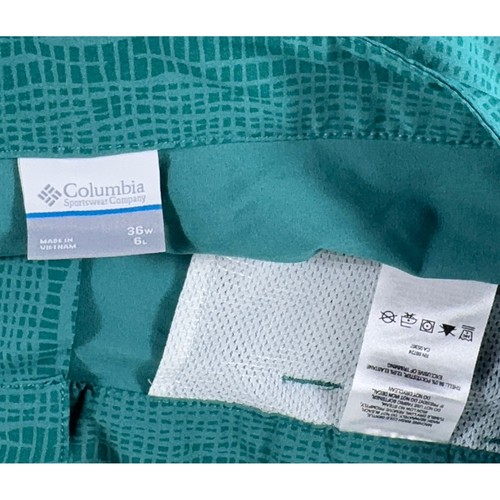 Columbia Shorts Herren 36 W 6 L blau PFG-Muster Reißverschluss Seitentasche Gürtelschlaufe Wasser - Bild 9 von 9