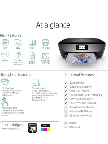 HP ENVY 6255 All-In-One Inkjet Wireless PHOTO Printer New Sealed Box NIB - Picture 9 of 11