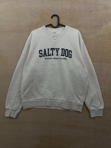 White Salty Dog Crewneck Sweatshirt Size Medium Vintage - Bild 2 von 6