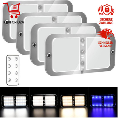 LED Deckenleuchte 4 Stück 12V Wohnmobil Fernbedienung 4 Modi