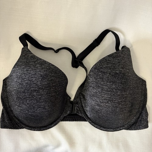 Victoria's Secret Racerback Halb BH 38DD grau Frontverschluss Bügel gepolstert - Bild 1 von 4