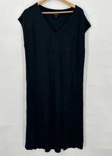 J. Jill Midi Dress Womens XL Lagenlook Basic Essential Flowy Neutral Career Work