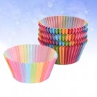 100 Pcs Rainbow Cake Cup Paper Cupcake Baking Pan Muffin Cups Liners Coloful