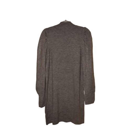 WAYF NEW $89 Lola Puff Sleeve Mock Neck Sweater Dress Gray Large - Picture 3 of 4