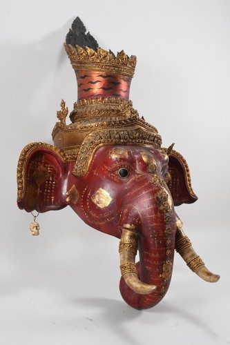N67B20- Deko Thailand Gottheit Maske Pappmaché - Bild 2 von 12
