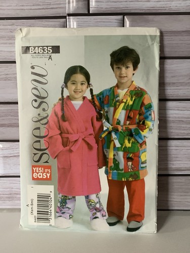 See & Sew Pattern B4635 Childrens Robe Size XS NOT CUT - Picture 1 of 12