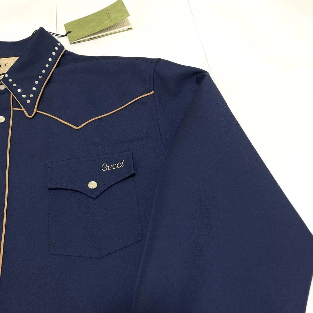 Gucci 23Aw Camicia Giacca Blouson Logo Ricamo Western
