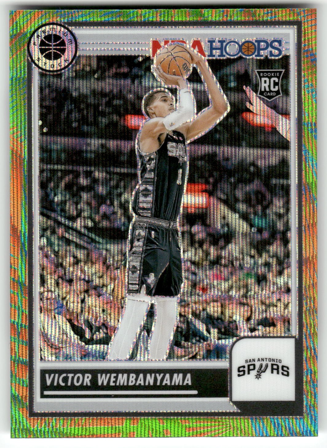 2023-24 Hoops Premium Stock #108 Victor Wembanyama Multi Wave Prizm Rookie