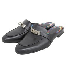 HERMES Oz Kelly Hardware Flat Shoes/Mules Women's Black Size 35 shoes 35 black