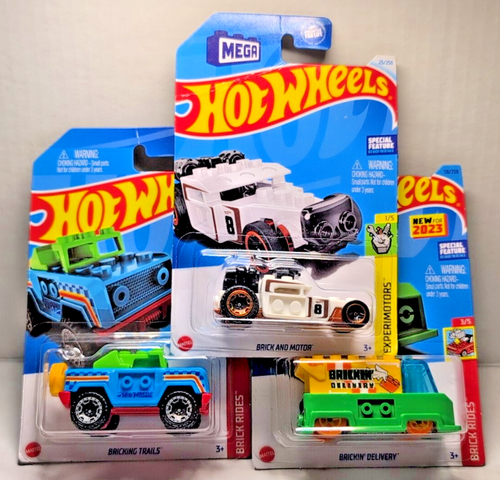 Hot Wheels Brickin' Delivery Brick and Motor Brick Rides Fits Lego Mega Lot of 2 - Bild 1 von 11