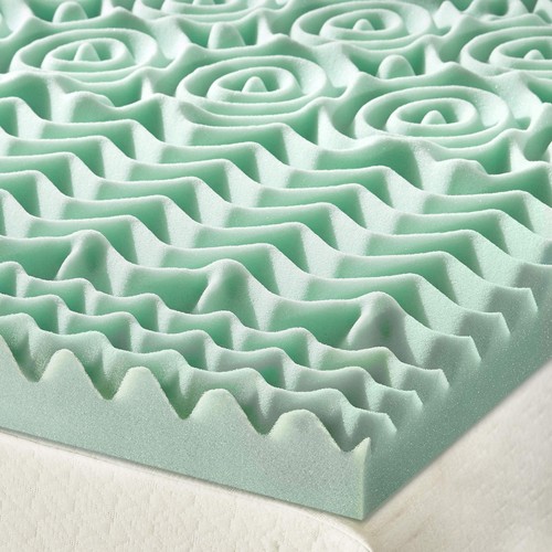 Coprimaterasso 1,5 Pollici 5 Zone Memory Foam, Calmante Infuso di Aloe, Dormitorio Esse... - Foto 7 di 8