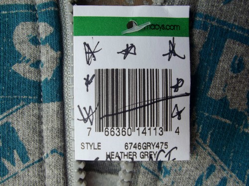 Chaqueta con Capucha Epic Threads Niños Cremallera Gris Jaspeado Serigrafía Grande Nueva con Etiquetas B5558 - Imagen 5 de 6