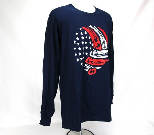 Gimmedat USA Volleyball Long Sleeve T-Shirt Men's Sz L Blue Casual Activewear - Picture 3 of 9