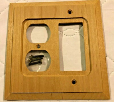Unstained Light Oak Switchplate Combo Rocker GFI Duplex Wood Outlet light cover