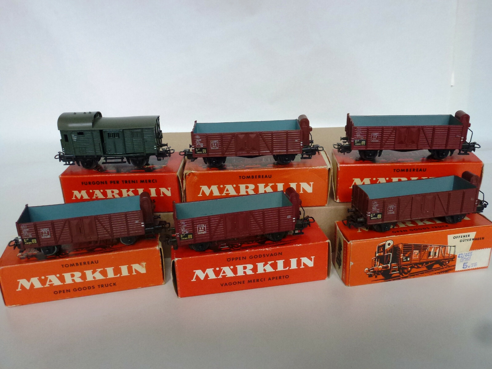 4601-311 1-4600-sechs Güterwagen MÄRKLIN H0 50er 60er Jahre 4601-311 1-4600-sechs Güterwagen MÄRKLIN H0 50er 60er Jahre