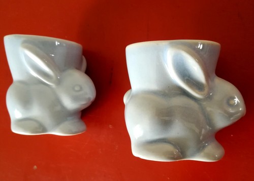 6 x Ceramic Bunny Rabbit Egg Cups | Easter Egg Cups | Breakfast Egg Cups - Picture 3 of 6