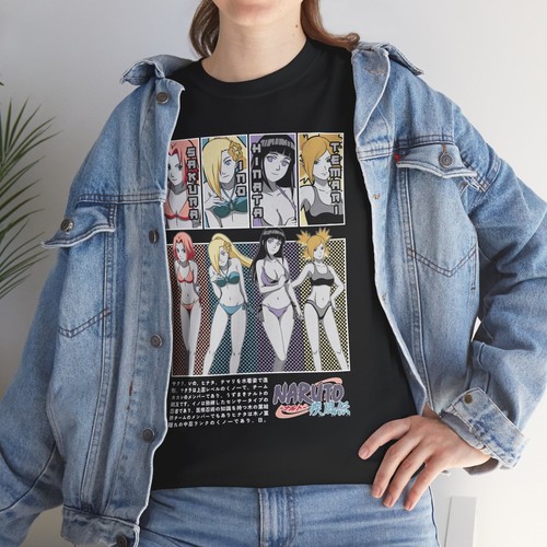 Maglietta Sakura Ino Hinata Temari Naruto Waifu sexy hentai anime maglietta unisex - Foto 15 di 98