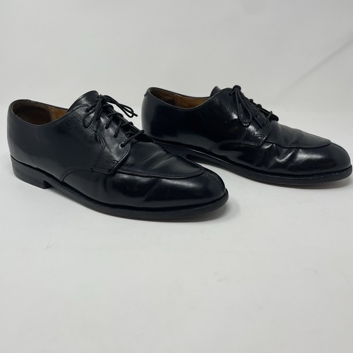 Cole Haan GREEN LABEL Split Toe Oxford Black Leather Shoes Mens 8 VINTAGE USA