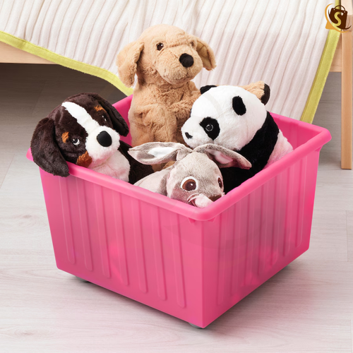 Storage Box with Wheels Plastic Storage Crate on Castors 39x39cm Ikea VESSLA - Picture 5 of 8