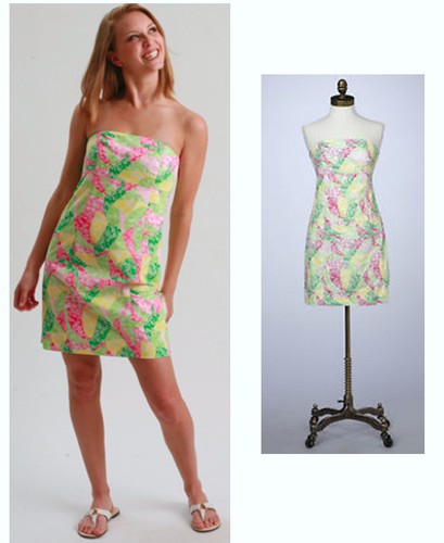 Lilly Pulitzer Franco Multi Wing Ding Rare Print Strapless Tie Back Dress - Bild 2 von 5