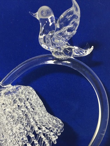 Vintage Art Glass Wedding Cake Topper Signed By Artist Gerald R. Neff 1978  9”H - Picture 7 of 12