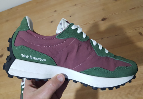 New Balance 327 Trainers - Nori Green Bordeaux- Size UK 7 EU 40.5 - Imagen 15 de 22