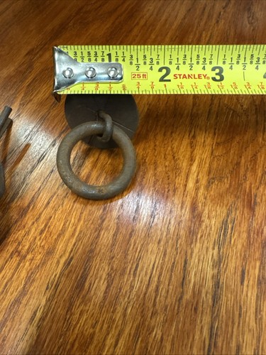 Cabinet, Door, pull Ring Set of 2 Rustic Rusty Hand Forged made in Mexico - Picture 5 of 8