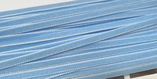 Vintage 3/16" Velvet 5mm Ribbon Sky Blue 3yds Made in Switzerland - Picture 2 of 2