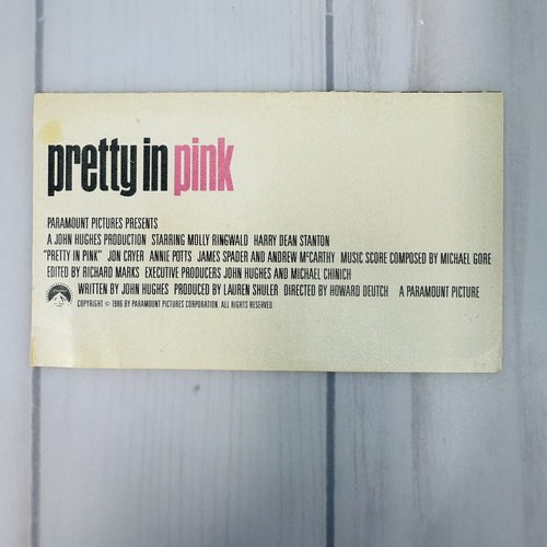 Pretty In Pink Original Motion Picture Soundtrack CS3901 Cassette Album 1986 - Picture 8 of 9