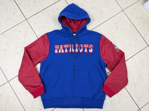 Mitchell & Ness New England Patriots Throwbacks Hoodie Gr. L Full Zip blau